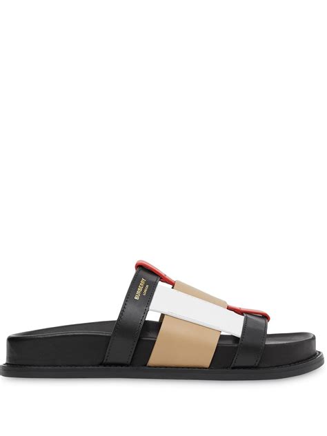 burberry colour-block slide sandals|burberry slide sandals.